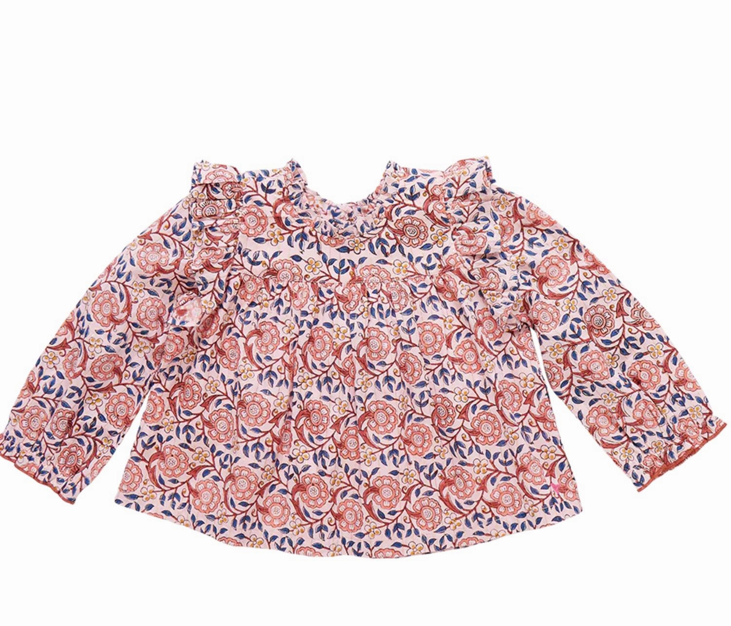 Kalani Top In Pink Blossom Girls Tunic Top