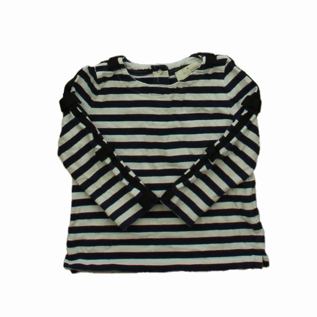 Kate Spade Girls Navy Stripe Long Sleeve T-Shirt ruffle tops girls, long sleeve tees girls