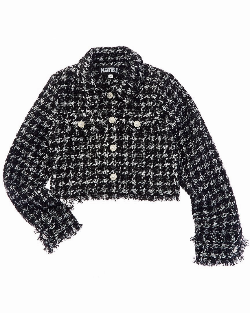 KatieJnyc Charlize Boucle Wool-Blend Jacket girls trench coats, waterproof jackets girls