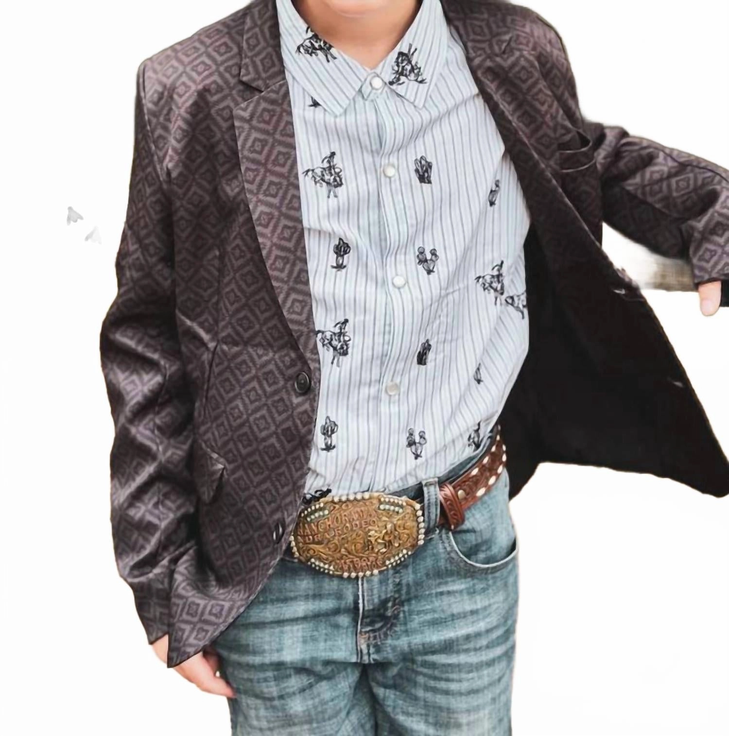 Keep 'em Punchy Kids Blazer In Multi winter jackets for boys, lightweight puffer boys