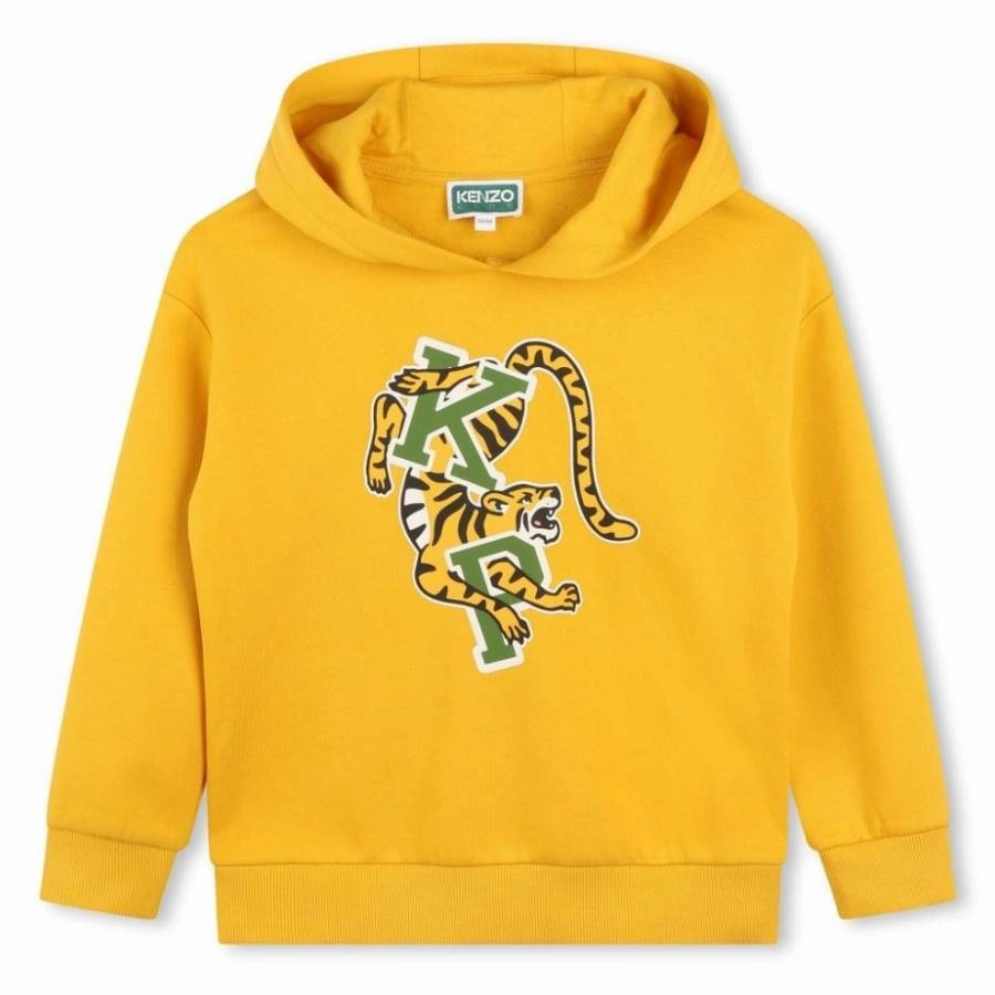 Kenzo Boys Tiger Print Fleece Hooded Sweatshirt boys cable knit, zip up knitwear boys