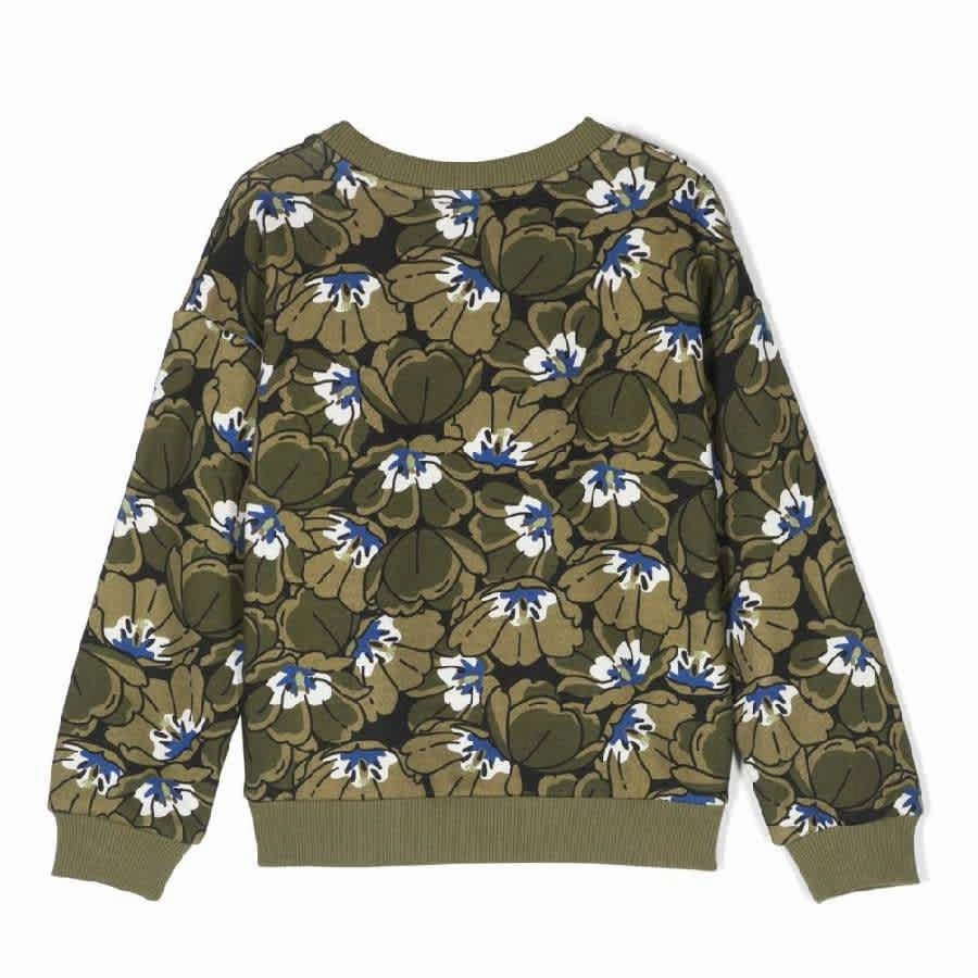 Kenzo Kids Floral Print Long Sleeve Sweatshirt Boys Half Zip Pullover