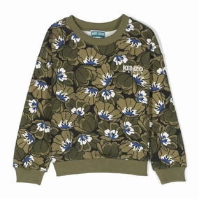 Kenzo Kids Floral Print Long Sleeve Sweatshirt boys cable knit, zip up knitwear boys