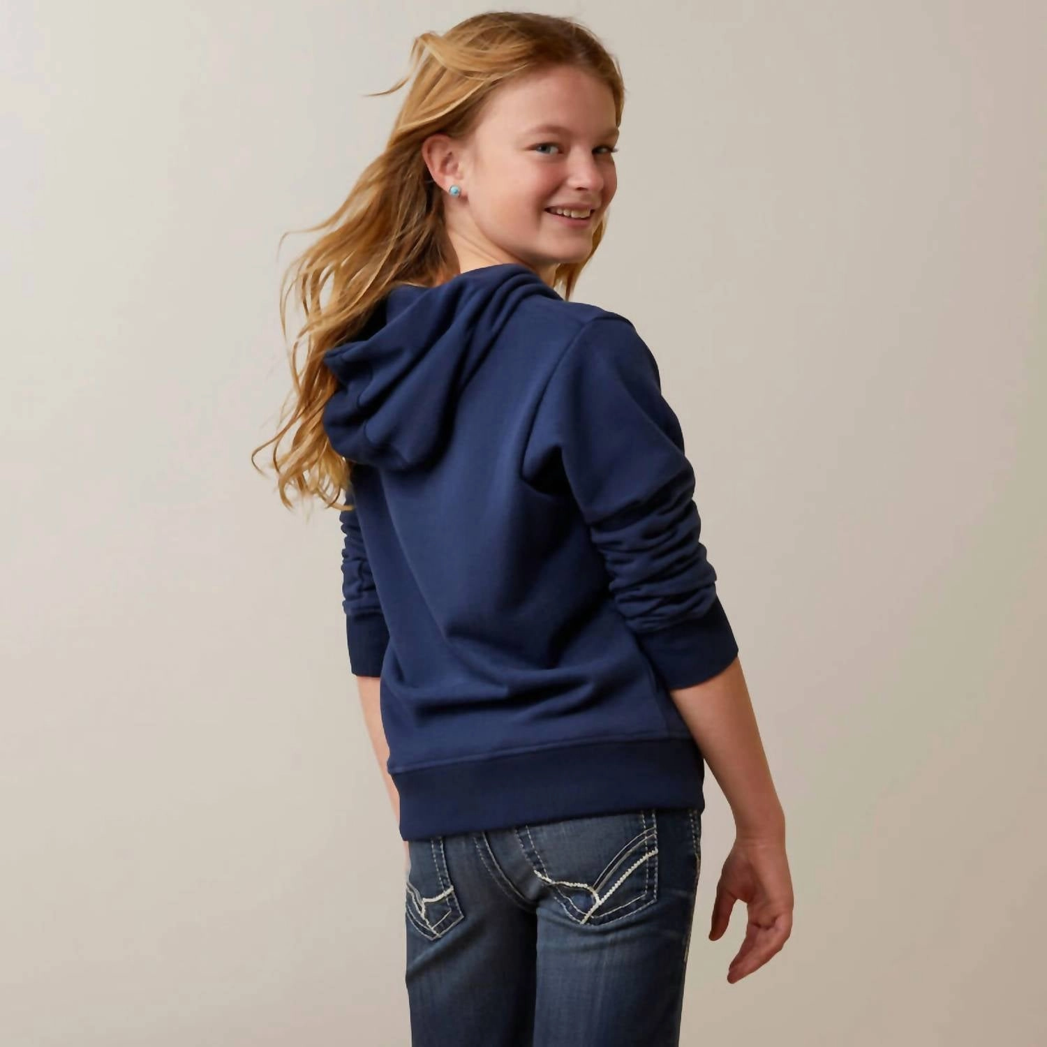 Kid's 3D Logo 2.0 Hoodie In Navy/red Girls Tunic Top