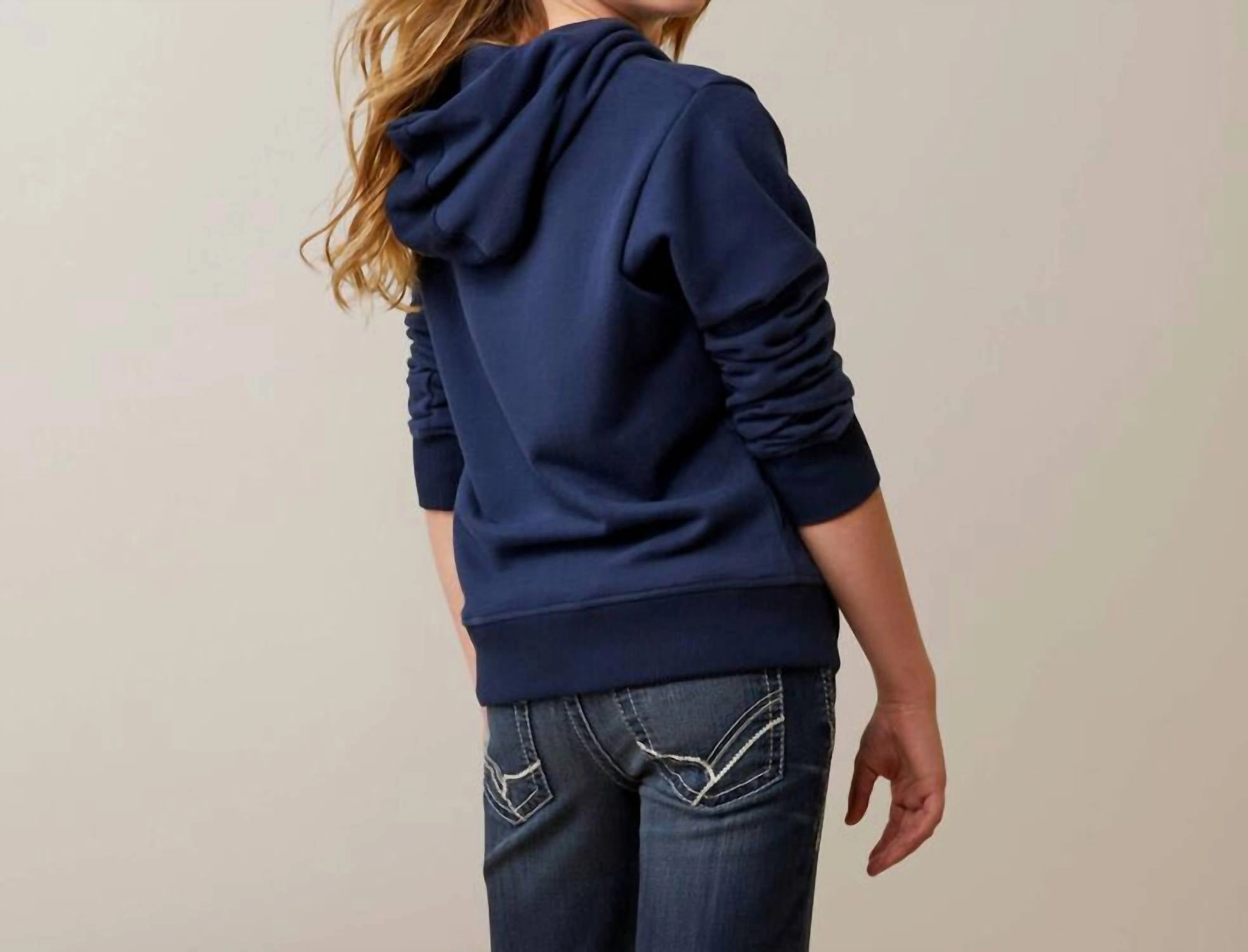 Kid's 3D Logo 2.0 Hoodie In Navy/red Girls Tunic Top