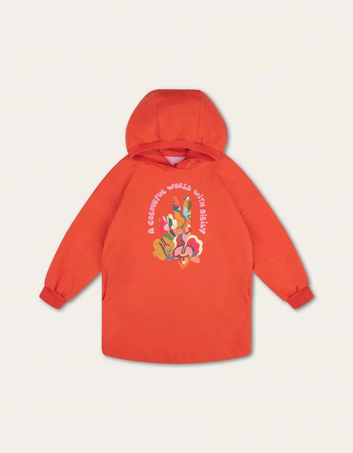 Kid's A Colorful World Sweater Daiz Dress In Red Clay ruffle tops girls, long sleeve tees girls