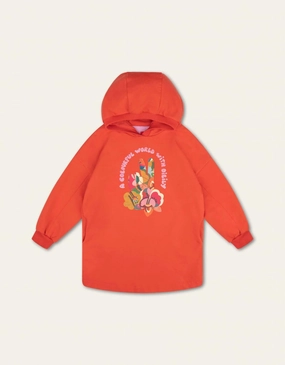 Kid's A Colorful World Sweater Daiz Dress In Red Clay ruffle tops girls, long sleeve tees girls