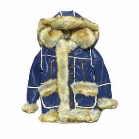 Kid's Aspen Shearling Jacket In Midnight Blue winter jackets for boys, lightweight puffer boys