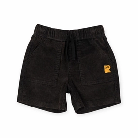 Kid's Cord Short In Washed Black boys athletic shorts, cargo shorts boys