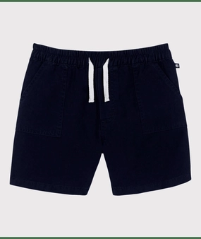 Kid's Cotton And Linen Twill Shorts In Navy boys athletic shorts, cargo shorts boys