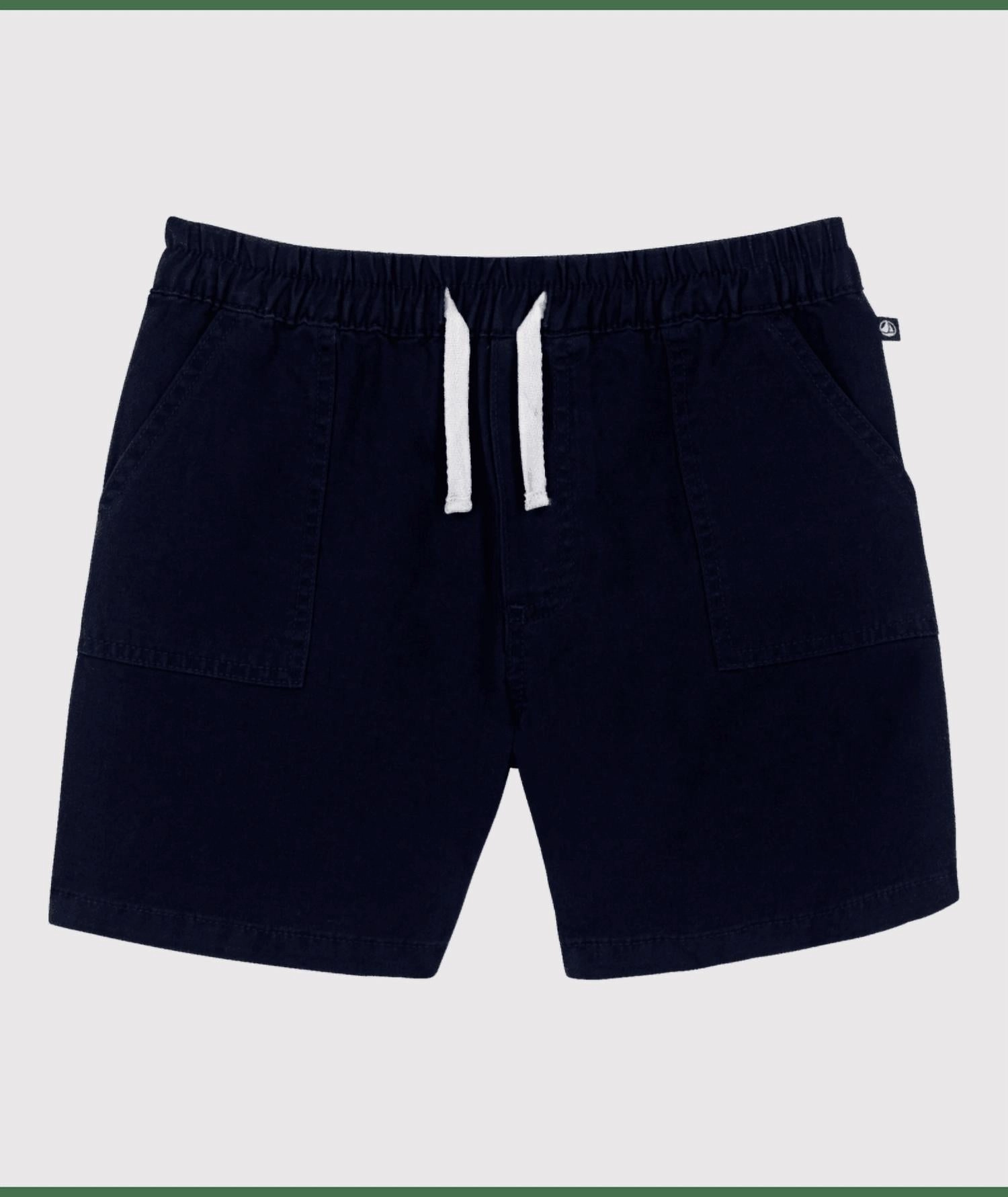 Kid's Cotton And Linen Twill Shorts In Navy boys athletic shorts, cargo shorts boys