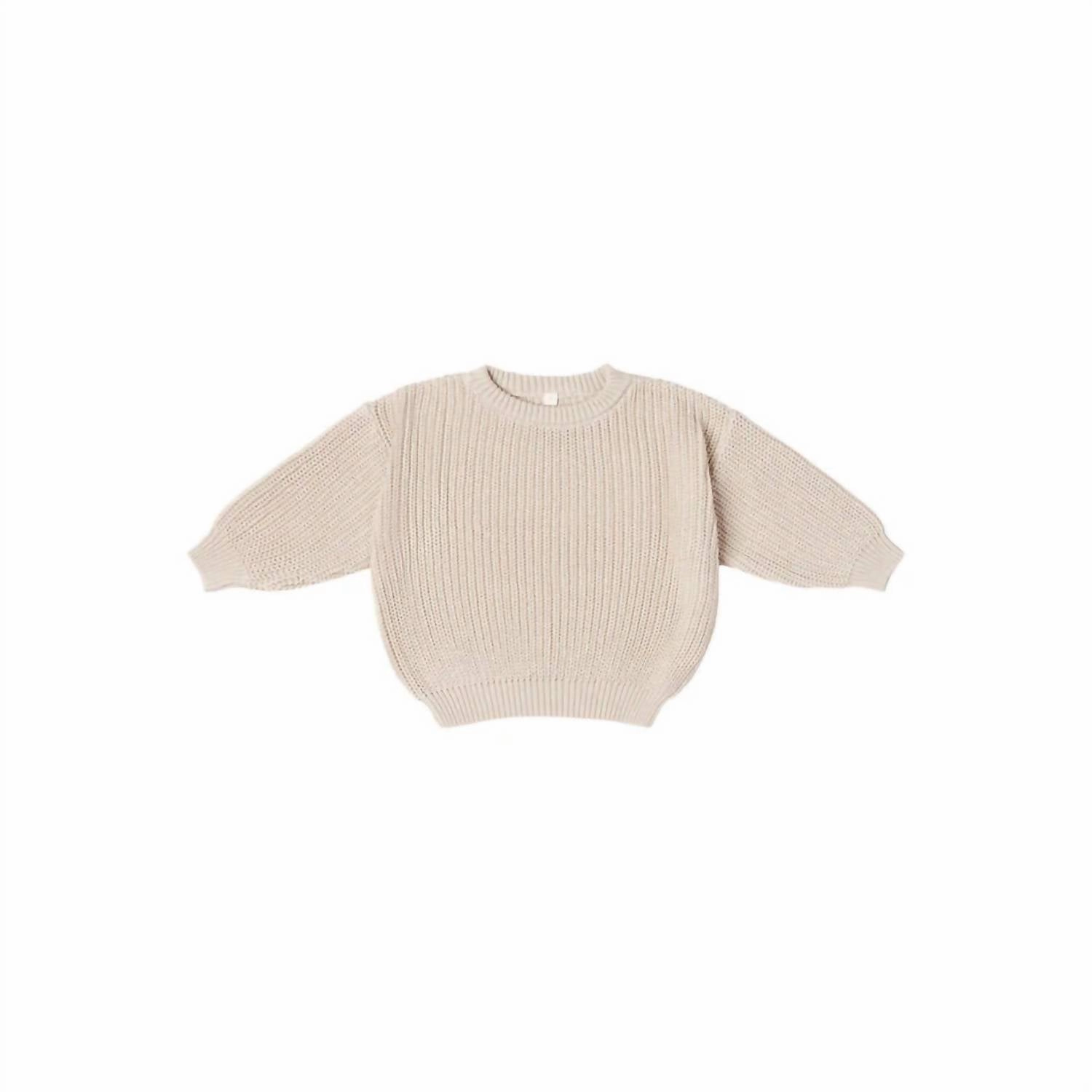 Kid's Cotton Sweater In Beige ruffle tops girls, long sleeve tees girls