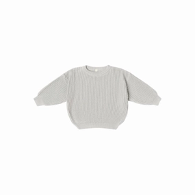 Kid's Cotton Sweater In Grey ruffle tops girls, long sleeve tees girls
