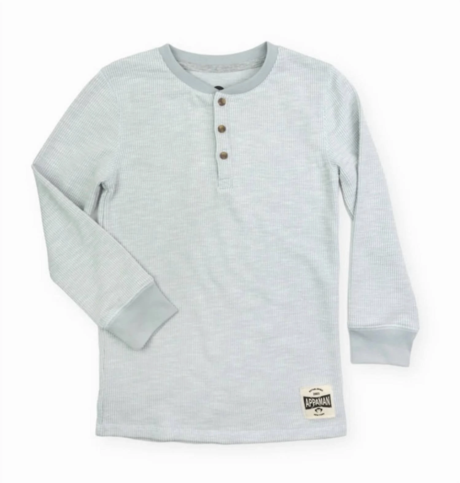 Kid's Craftsman Thermal Henley Shirt In Cool Grey graphic tees for boys, polo shirts boys