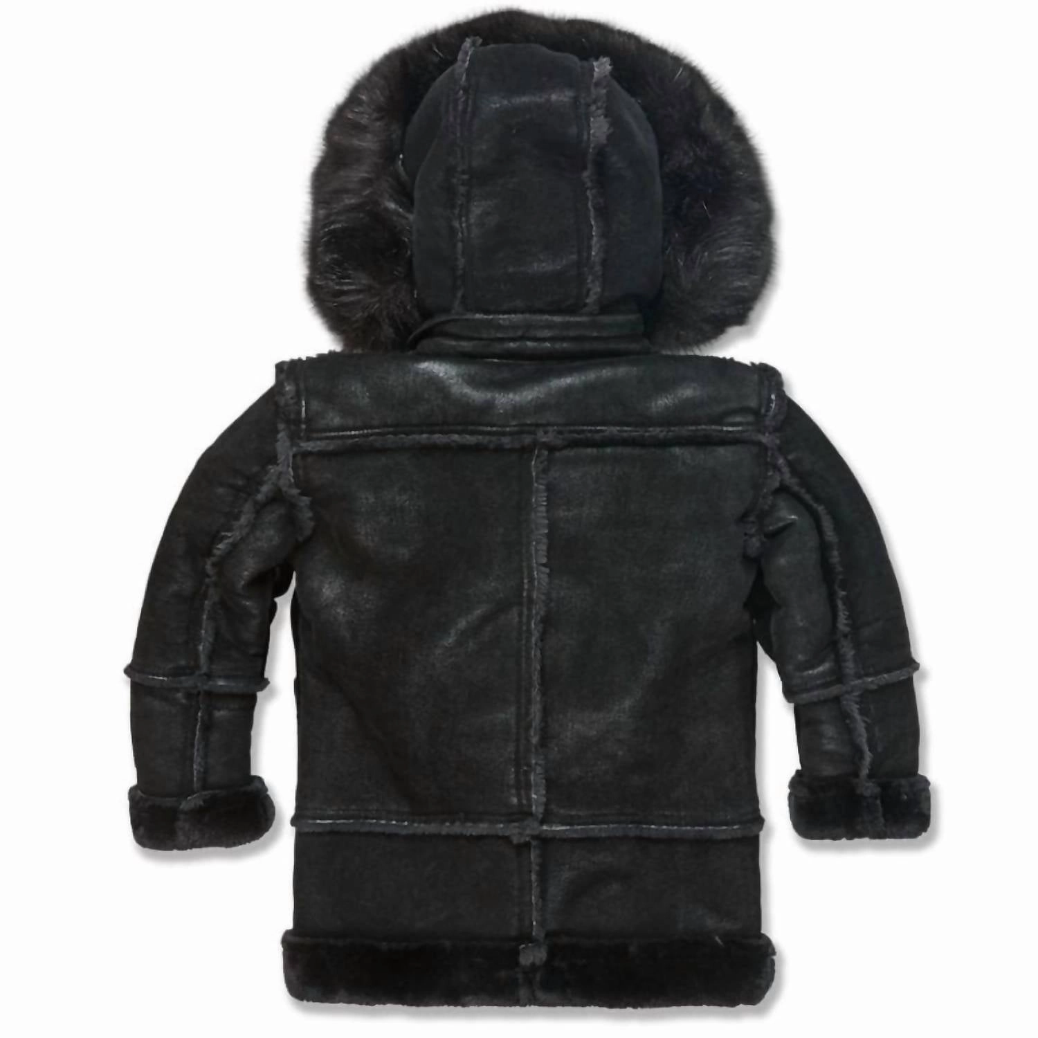 Kid's Denali Shearling Jacket In Black Boys Waterproof Parka