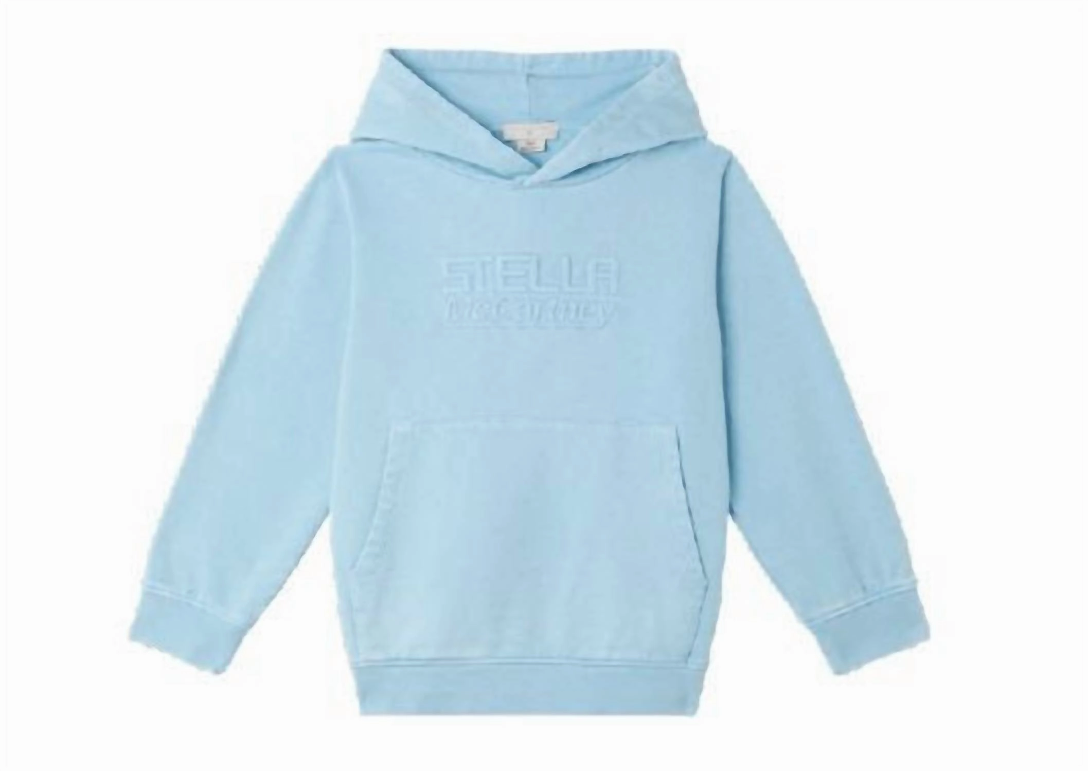Kid's Embroidered Hoodie In Blue Girls Tunic Top