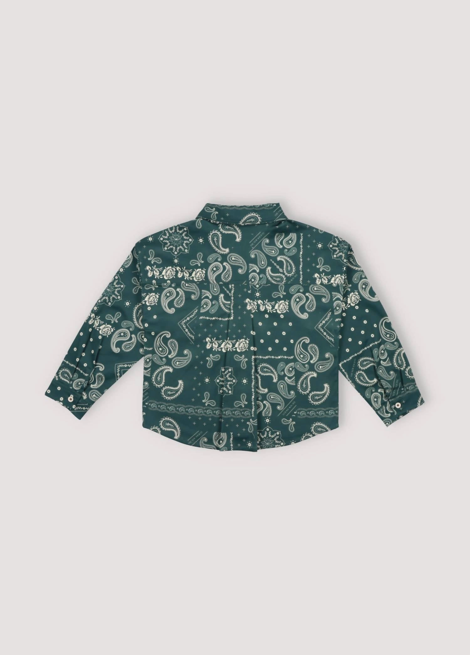 Kid's Gallen Paisley Shirt In Adventure Green Boys Henley T Shirt