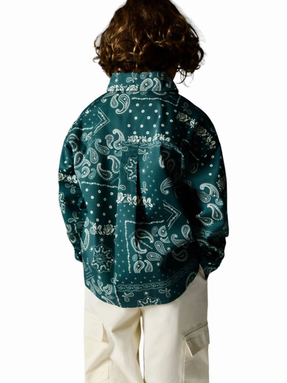Kid's Gallen Paisley Shirt In Adventure Green Boys Henley T Shirt