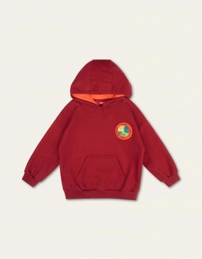 Kid's Happy Attitude Hoodie In Biking Red ruffle tops girls, long sleeve tees girls