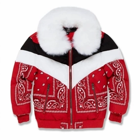 Kid's Represent Bomber Jacket In Red winter jackets for boys, lightweight puffer boys