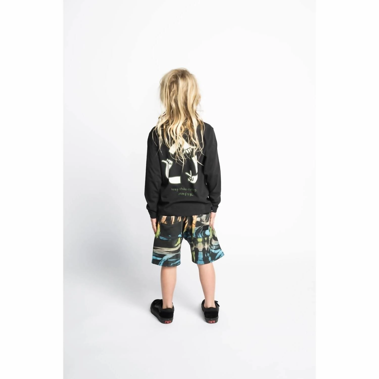 Kid's Slicker Short In Colorful Swirl Boys Drawstring Athletic Shorts