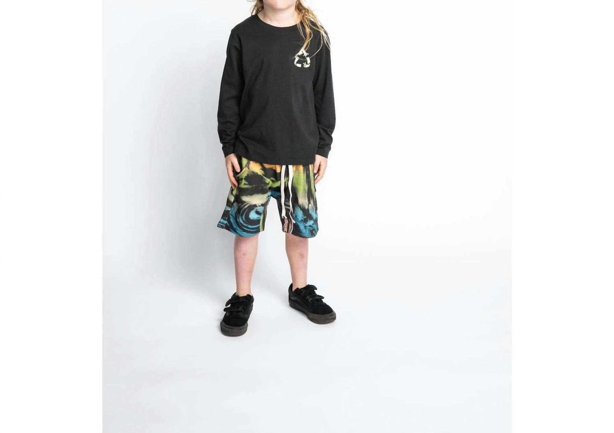 Kid's Slicker Short In Colorful Swirl boys athletic shorts, cargo shorts boys