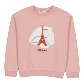 Kid's Sweety Paris Sweatshirt In Pink ruffle tops girls, long sleeve tees girls