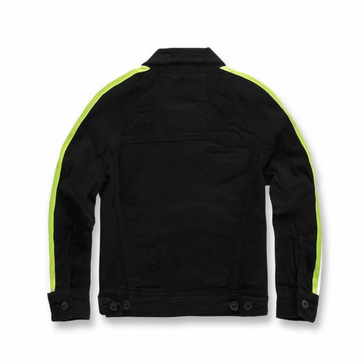 Kids' Grand Prix Striped Denim Jacket In Black Volt Boys Waterproof Parka