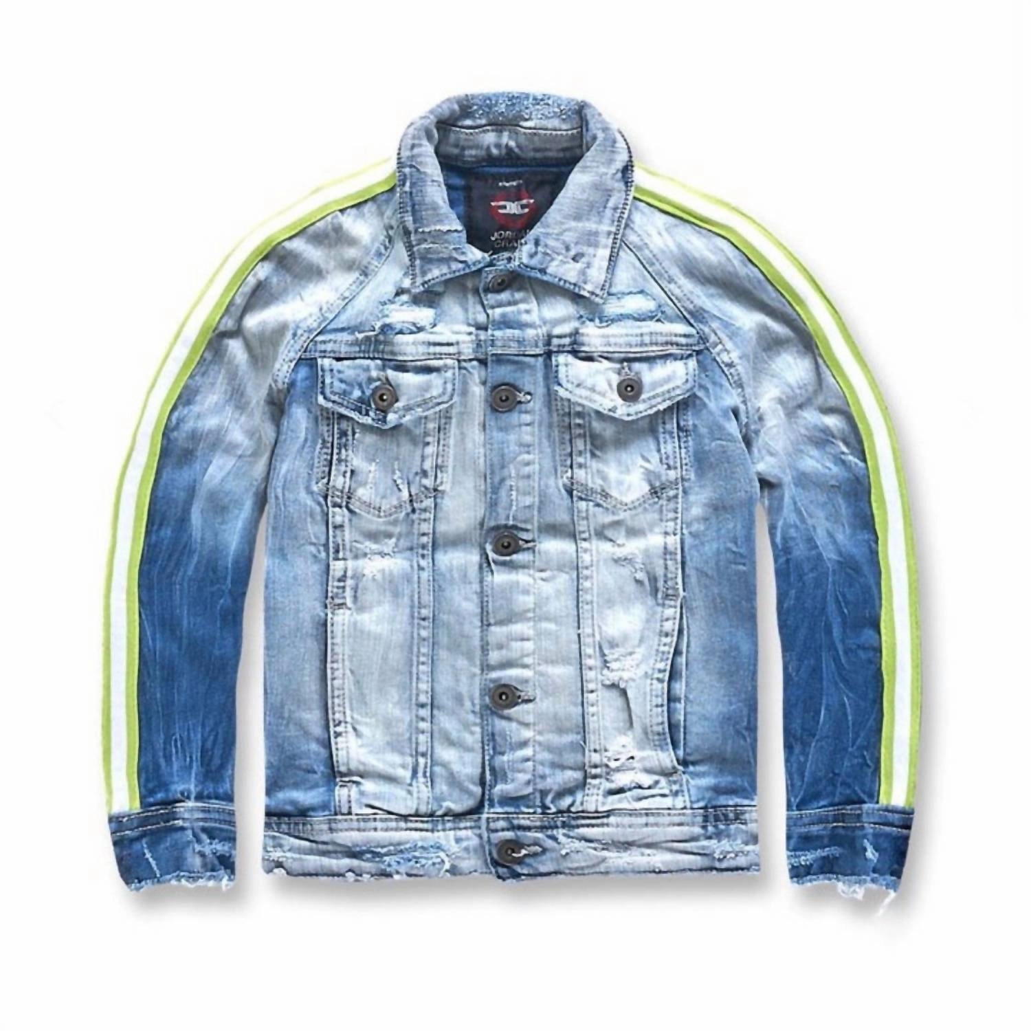 Kids' Grand Prix Striped Jacket In Aged Wash winter jackets for boys, lightweight puffer boys