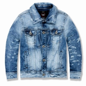 Kids' Hamilton Denim Trucker Jacket In Aged Wash winter jackets for boys, lightweight puffer boys