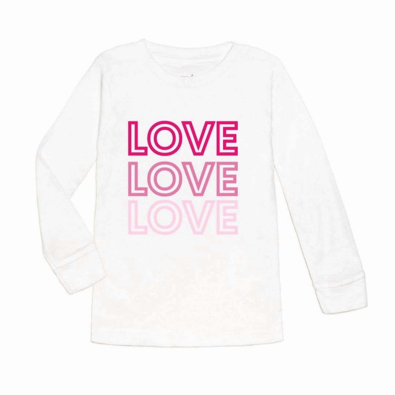 Kids' Love, Love, Love Long Sleeve Shirt In White ruffle tops girls, long sleeve tees girls