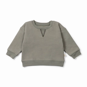 Kids' Organic Cotton Sweatshirt In Olive ruffle tops girls, long sleeve tees girls