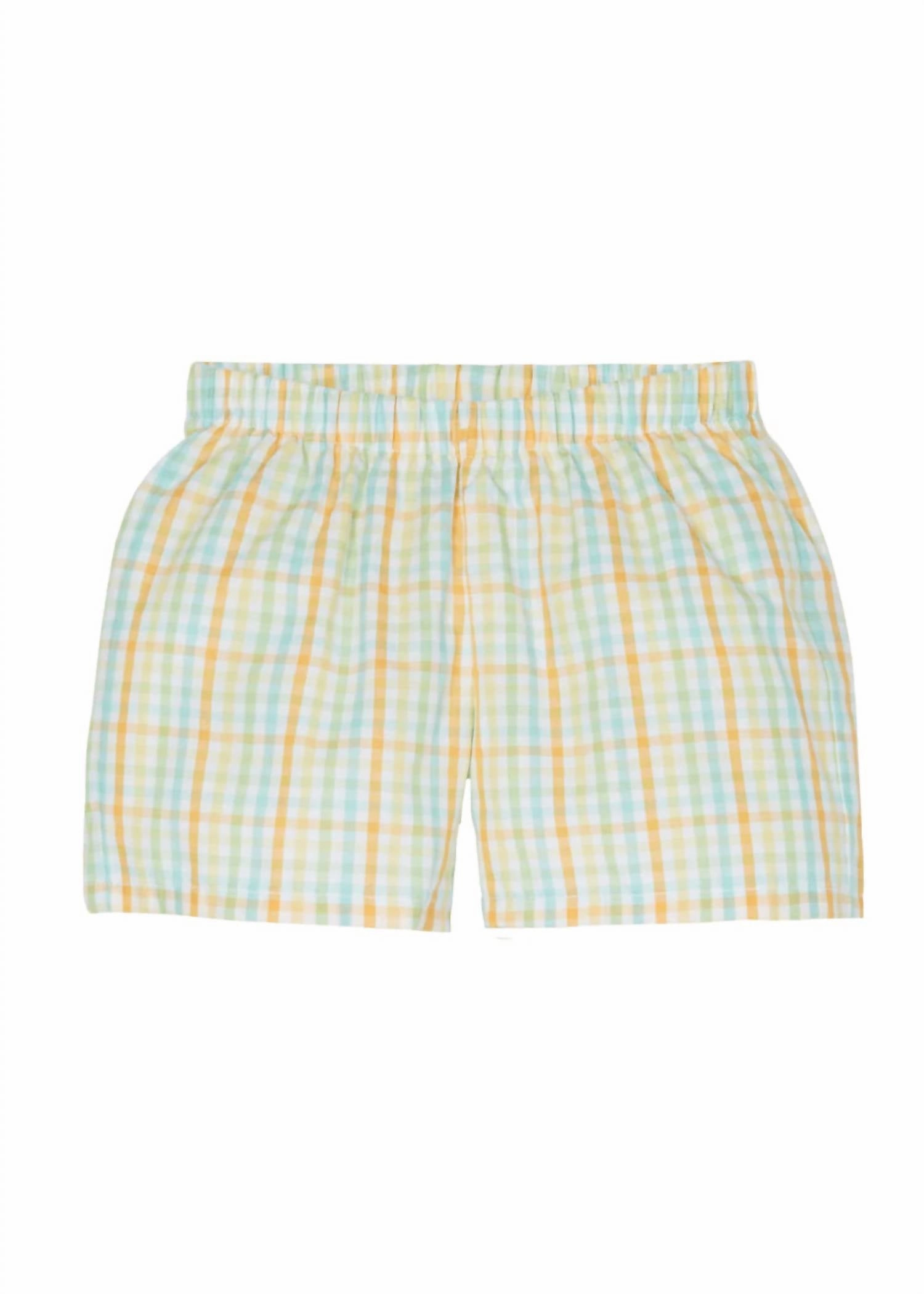 Kids' Pull On Shorts In Preppy Check boys athletic shorts, cargo shorts boys