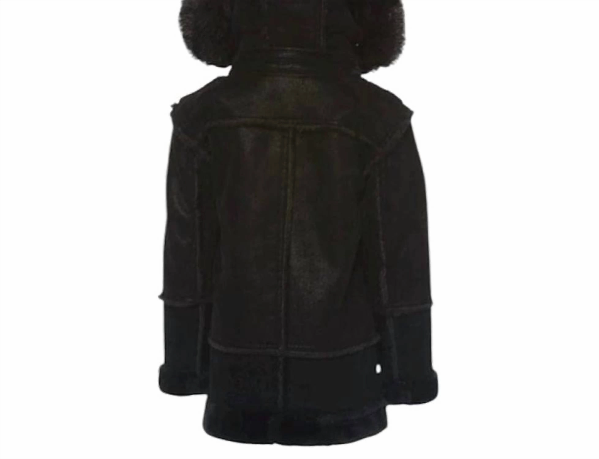 Kids Denali Shearling Jacket In Black Boys Waterproof Parka