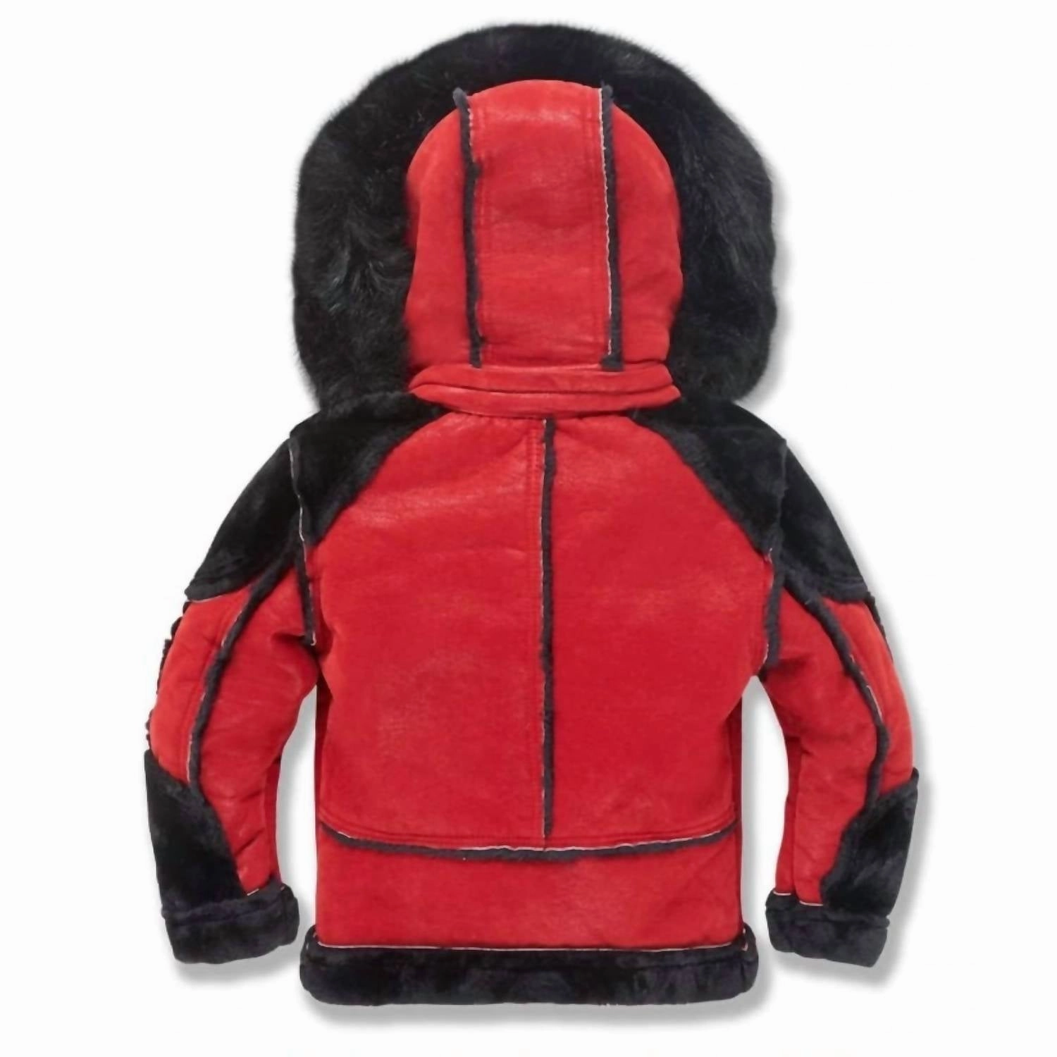 Kids El Jefe Shearling Moto Jacket In Bred Boys Waterproof Parka