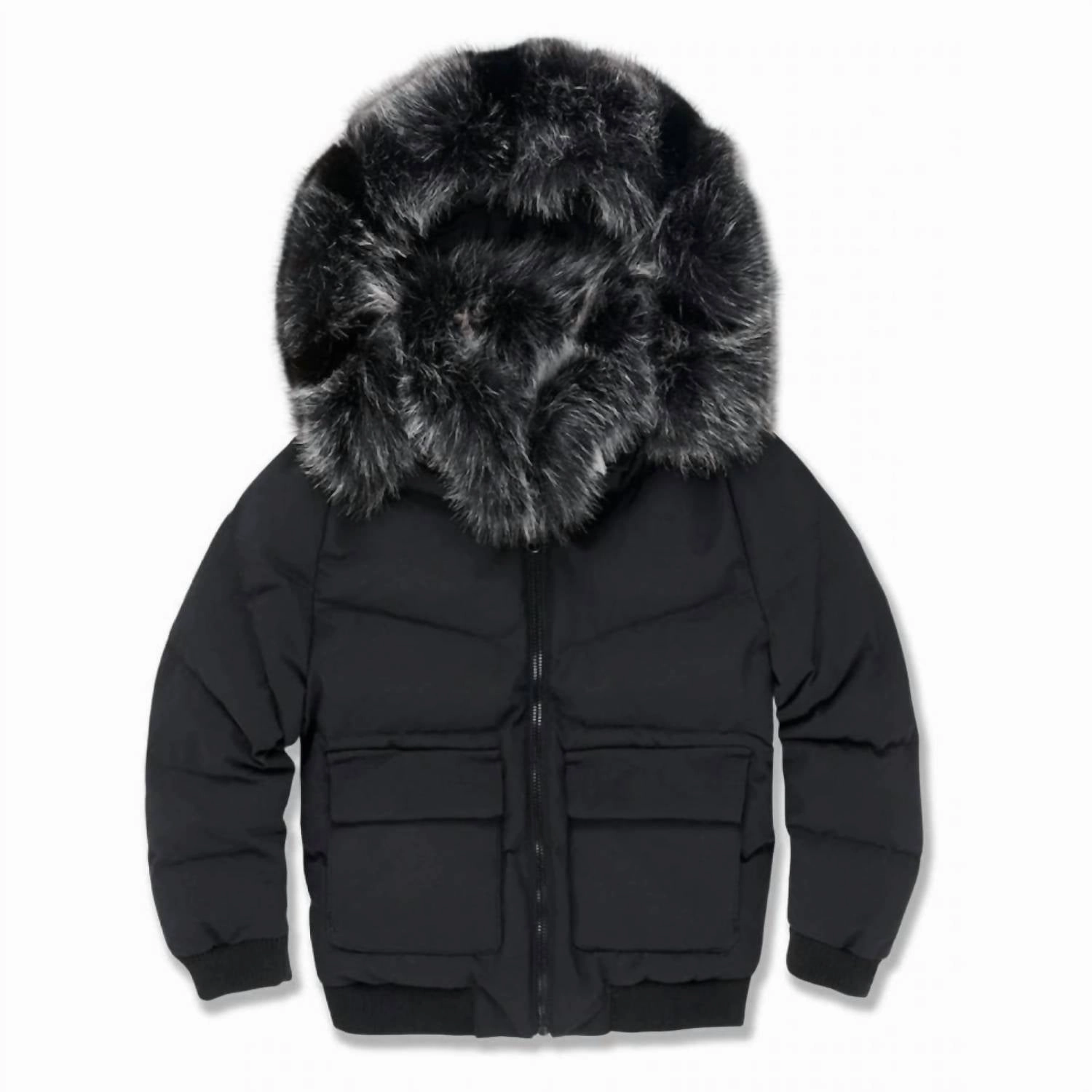 Kids Hollis Bomber Jacket In Black winter jackets for boys, lightweight puffer boys