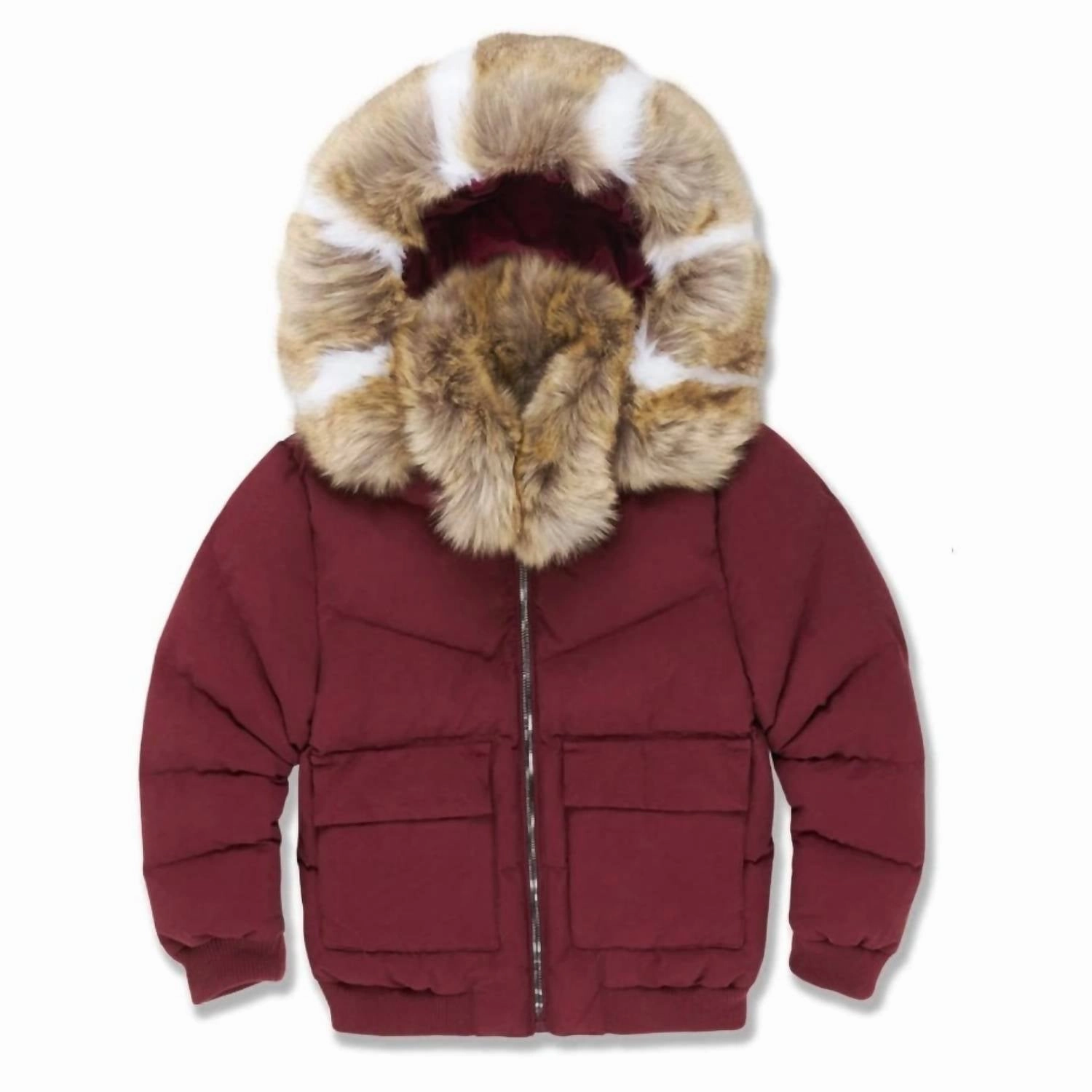 Kids Hollis Bomber Jacket In Bordeaux winter jackets for boys, lightweight puffer boys