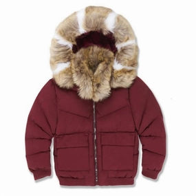 Kids Hollis Bomber Jacket In Bordeaux winter jackets for boys, lightweight puffer boys