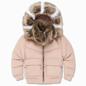 Kids Hollis Bomber Jacket In Dusty Rose winter jackets for boys, lightweight puffer boys