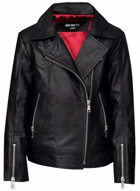 Kids Jackets Designer's Girls 100% Leather Jacket Zip Up Biker Coats (1-13Years) winter jackets for boys, lightweight puffer boys