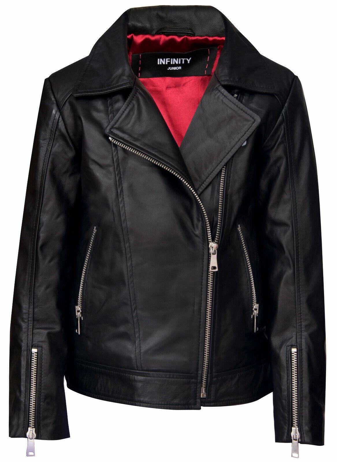 Kids Jackets Designer's Girls 100% Leather Jacket Zip Up Biker Coats (1-13Years) winter jackets for boys, lightweight puffer boys