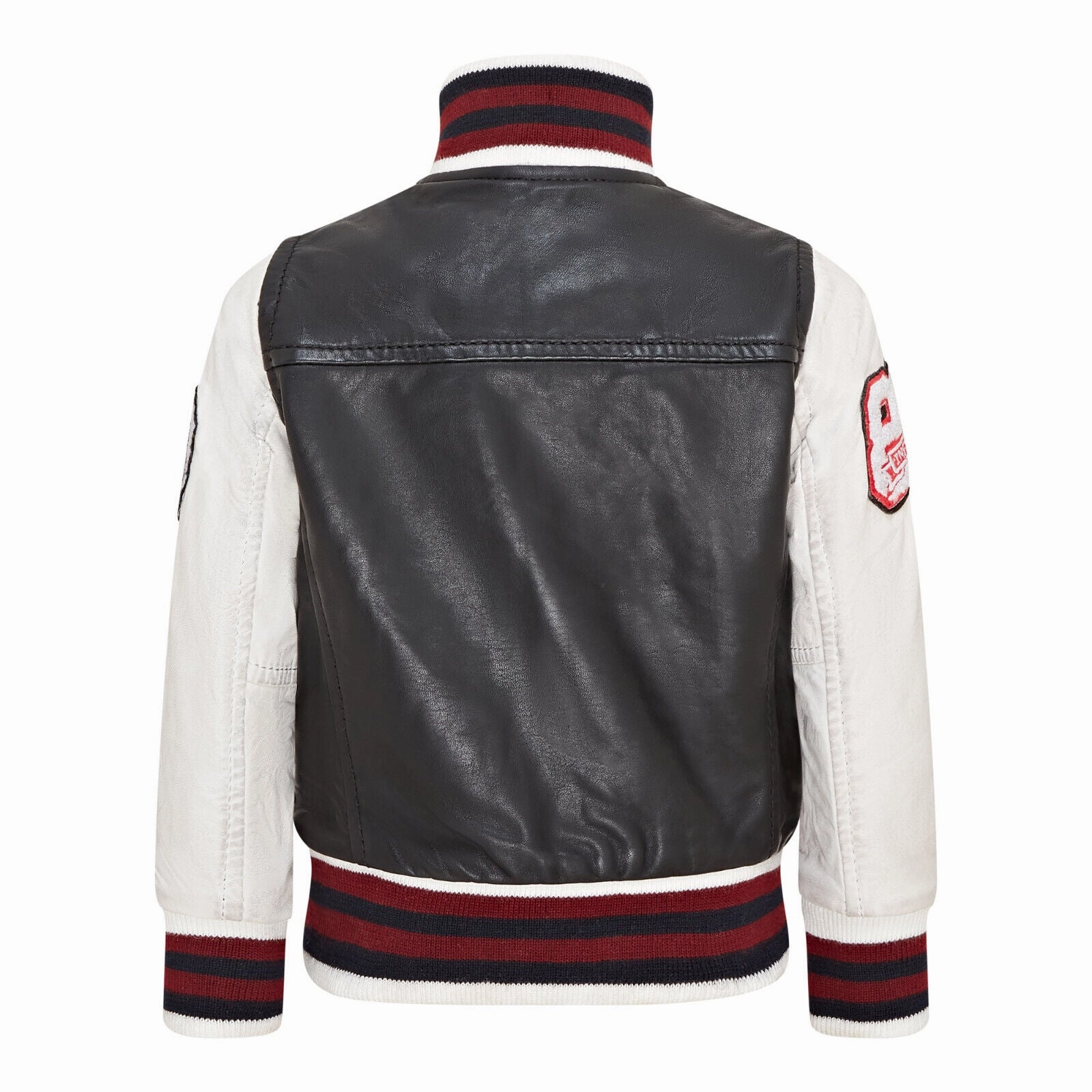 Kids Letterman Leather Varsity College Bomber Jacket 3-13 yrs Boys Waterproof Parka