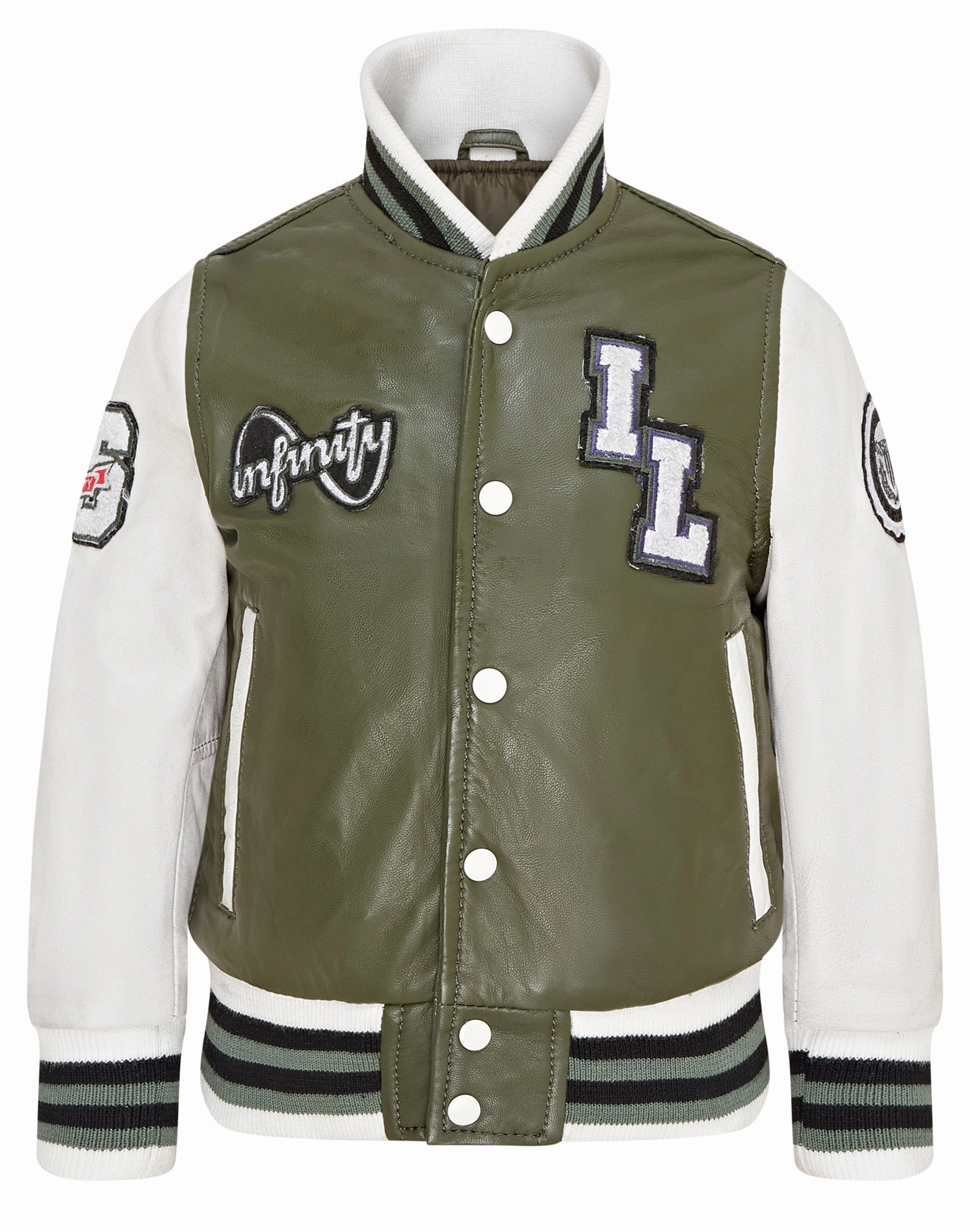 Kids Letterman Leather Varsity College Bomber Jacket 3-13 yrs Boys Waterproof Parka