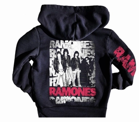 Kids Ramones Hoody In Black ruffle tops girls, long sleeve tees girls