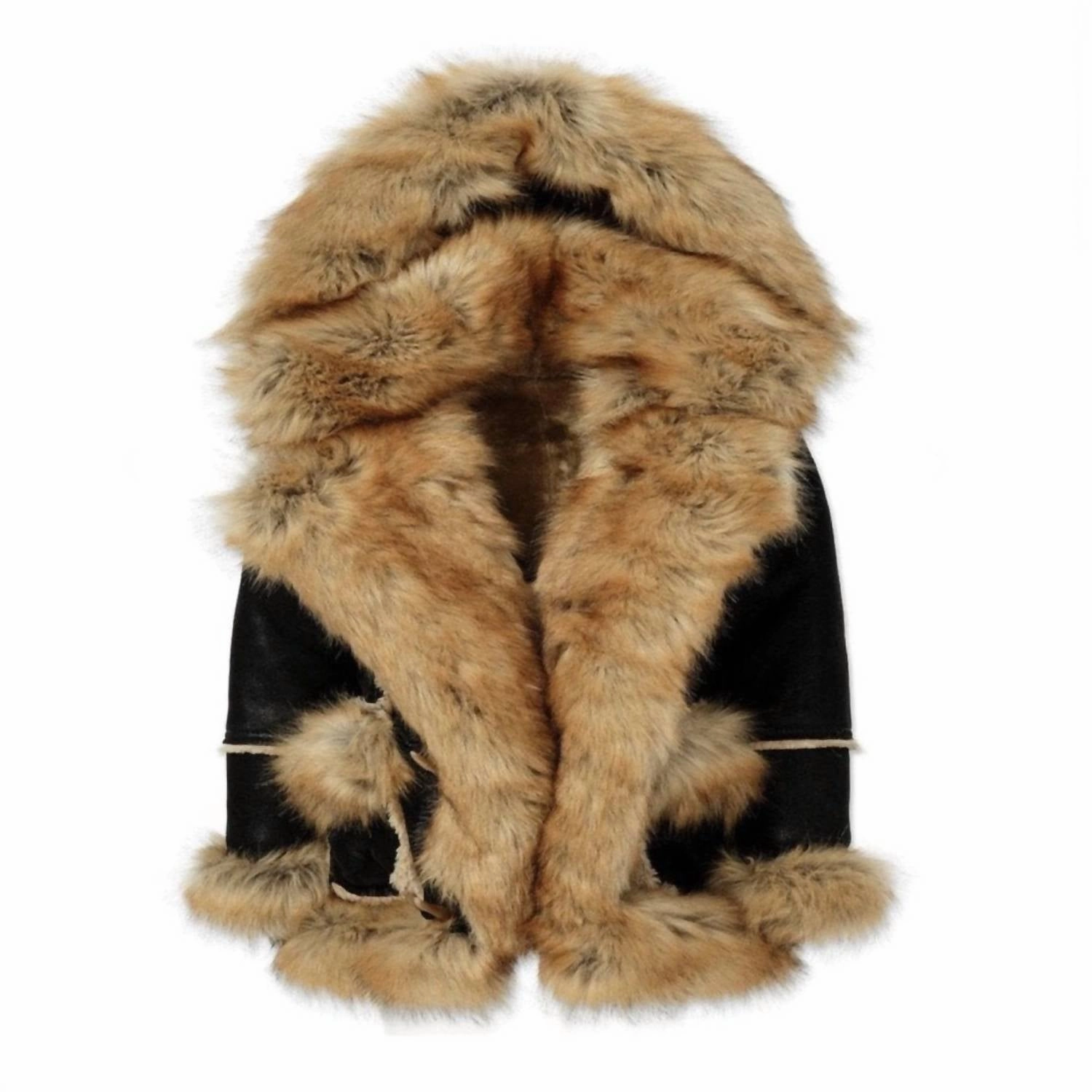 Kids Shearling Coat In Black Copper winter jackets for boys, lightweight puffer boys