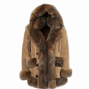Kids Shearling Coat In Desert Fox winter jackets for boys, lightweight puffer boys