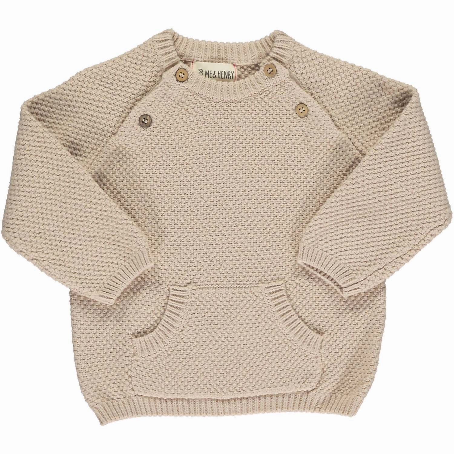 Kids Unisex Morrison Baby Sweater In Cream ruffle tops girls, long sleeve tees girls