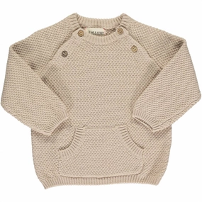 Kids Unisex Morrison Baby Sweater In Cream ruffle tops girls, long sleeve tees girls
