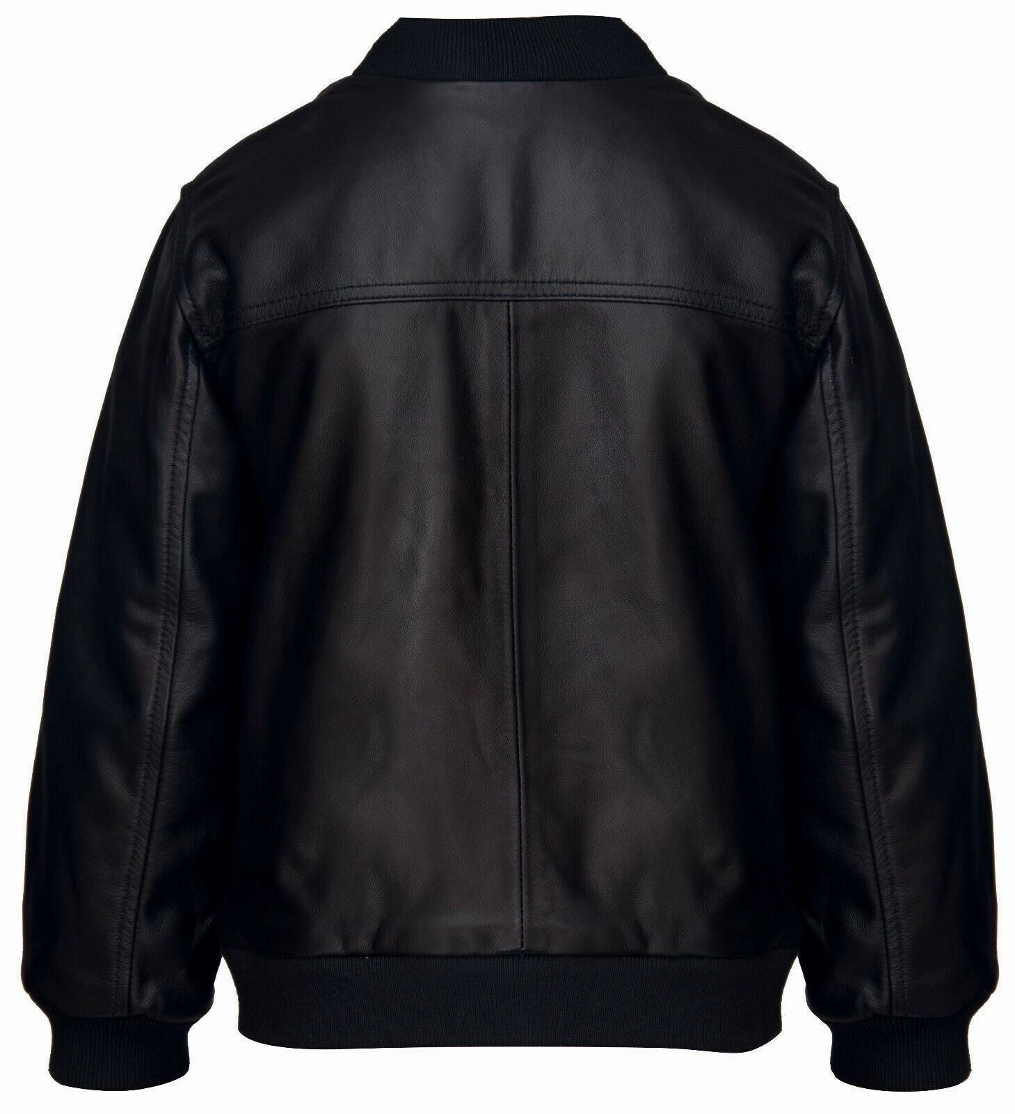 Kids Unisex Varsity Black Baseball Leather Bomber Black Jacket (1-13Years) Boys Waterproof Parka