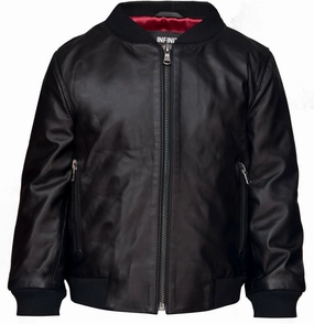 Kids Unisex Varsity Black Baseball Leather Bomber Black Jacket (1-13Years) winter jackets for boys, lightweight puffer boys